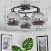 Ripoll ceiling light, globe light chrome, Smoke-coloured, 3-light sources