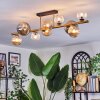 Chehalis ceiling light, globe light gold, black, 10-light sources
