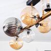 Chehalis ceiling light, globe light gold, black, 10-light sources