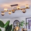Chehalis ceiling light, globe light gold, black, 10-light sources