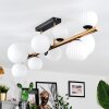 Chehalis ceiling light, globe light gold, black, 10-light sources