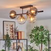 Gastor ceiling light, globe light Amber, clear, Smoke-coloured, 5-light sources