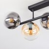 Gastor ceiling light, globe light Amber, clear, Smoke-coloured, 5-light sources
