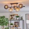 Gastor ceiling light, globe light Amber, clear, Smoke-coloured, 5-light sources