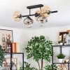 Gastor ceiling light, globe light Amber, clear, Smoke-coloured, 5-light sources