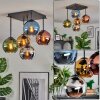 Koyoto ceiling light, globe light 37 cm blue, chrome, gold, green, coppery, Smoke-coloured, 5-light sources
