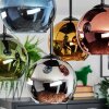Koyoto ceiling light, globe light 37 cm blue, chrome, gold, green, coppery, Smoke-coloured, 5-light sources