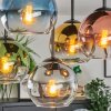 Koyoto ceiling light, globe light 37 cm blue, gold, green, clear, coppery, Smoke-coloured, 5-light sources