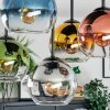 Koyoto ceiling light, globe light 37 cm blue, gold, green, clear, coppery, Smoke-coloured, 5-light sources