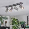Javel ceiling light, ceiling spotlight chrome, grey, black, 4-light sources