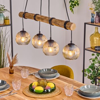 Ripoll hanging light, globe light, pendant light Ecru, black, 4-light sources