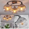 Koyoto ceiling light, globe light 37 cm clear, Smoke-coloured, 3-light sources