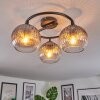 Koyoto ceiling light, globe light 37 cm clear, Smoke-coloured, 3-light sources