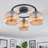 Koyoto ceiling light, globe light 37 cm Amber, 3-light sources