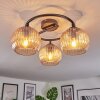 Koyoto ceiling light, globe light 37 cm Amber, 3-light sources