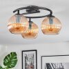 Koyoto ceiling light, globe light 37 cm Amber, 3-light sources