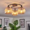 Koyoto ceiling light, globe light 37 cm Amber, 3-light sources