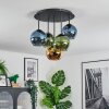 Koyoto ceiling light, globe light 45 cm blue, gold, green, 5-light sources