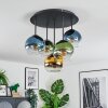 Koyoto ceiling light, globe light 45 cm blue, gold, green, clear, 5-light sources