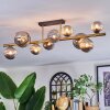 Chehalis ceiling light, globe light gold, black, 10-light sources