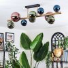 Chehalis ceiling light, globe light gold, black, 10-light sources