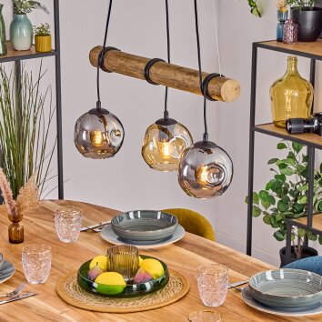 Ripoll hanging light, globe light, pendant light Ecru, black, 3-light sources