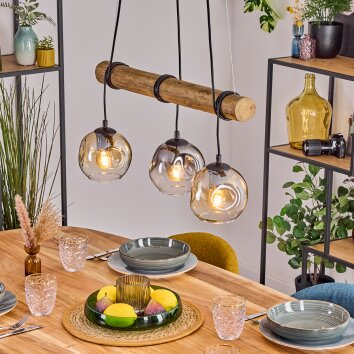 Ripoll hanging light, globe light, pendant light Ecru, black, 3-light sources