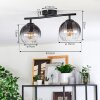 Koyoto ceiling light, globe light clear, Smoke-coloured, 2-light sources