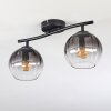Koyoto ceiling light, globe light clear, Smoke-coloured, 2-light sources