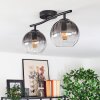 Koyoto ceiling light, globe light clear, Smoke-coloured, 2-light sources
