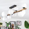 Chehalis ceiling light, globe light gold, black, 10-light sources