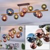 Chehalis ceiling light, globe light gold, black, 10-light sources