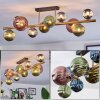 Chehalis ceiling light, globe light gold, black, 10-light sources
