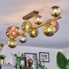 Chehalis ceiling light, globe light gold, black, 10-light sources