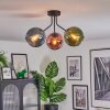 Koyoto ceiling light, globe light 42 cm blue, green, coppery, 3-light sources