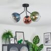 Koyoto ceiling light, globe light 42 cm blue, green, clear, coppery, 3-light sources