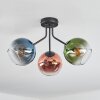 Koyoto ceiling light, globe light 42 cm blue, green, clear, coppery, 3-light sources