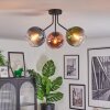 Koyoto ceiling light, globe light 42 cm blue, green, clear, coppery, 3-light sources