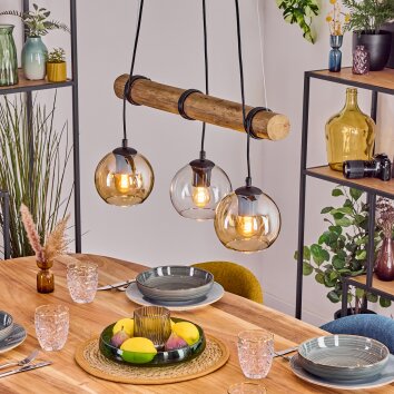 Koyoto hanging light, globe light, pendant light Ecru, black, 3-light sources