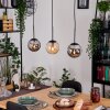 Gastor hanging light, globe light, pendant light Amber, Smoke-coloured, 3-light sources