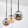 Gastor hanging light, globe light, pendant light Amber, Smoke-coloured, 3-light sources