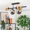 Gastor ceiling light, globe light Amber, Smoke-coloured, 5-light sources
