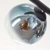 Gastor ceiling light, globe light blue, chrome, green, clear, coppery, Smoke-coloured, 5-light sources
