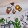 Koyoto ceiling light, globe light 52 cm blue, chrome, gold, green, coppery, Smoke-coloured, 5-light sources