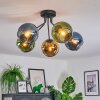 Koyoto ceiling light, globe light 52 cm blue, gold, green, 5-light sources