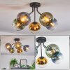 Koyoto ceiling light, globe light 52 cm blue, gold, green, clear, 5-light sources