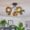 Koyoto ceiling light, globe light 52 cm blue, gold, green, clear, 5-light sources