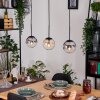 Gastor hanging light, globe light, pendant light Amber, clear, Smoke-coloured, 3-light sources