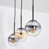 Gastor hanging light, globe light, pendant light Amber, clear, Smoke-coloured, 3-light sources