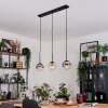 Gastor hanging light, globe light, pendant light Amber, clear, Smoke-coloured, 3-light sources